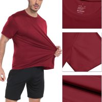 1/5 Pack Workout Shirts for Men Athletic Running Gym Quick Dry Short Sleeve Performance Moisture Wicking T Shirt - Image 3