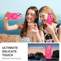 BENTOBEN for iPhone 15 Case, Magnetic iPhone15 Phone Case Compatible with MagSafe, Translucent Matte Magnetic Cover Shockproof Women Girl Protective Cute Case for iPhone 15 6.1", Hot Pink - Image 6