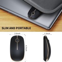 VssoPlor Wireless Mouse, 2.4G Slim Portable Computer Mice with Nano Receiver for Notebook, PC, Laptop, Computer (Black and Gold) - Image 5