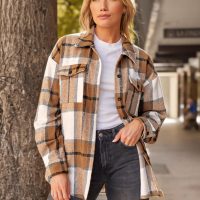 AUTOMET Womens Fall Outfits Fashion Clothes Shackets Flannel Plaid Button Down Long Sleeve Shirts Jackets - Image 2