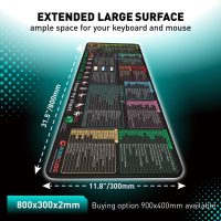 Excel Shortcut Keys Mouse Pad - Extended Large XL Cheat Sheet Gaming Mousepad | PC Office Spreadsheet Keyboard Mat | Non-Slip Stitched Edge - Image 3