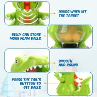 EagleStone Dinosaur Shooting Toys for Boys 5 6 7 8 9 Years Old, Electronic Kids Target Games w/ Air Pump Gun, LCD Score Record, Sound, 24 Foam Balls, Birthday Party Favor,Christmas Gifts for Toddlers - Image 5