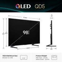 Hisense 98" Class QD5 Series (98QD5QG, 2025 Model) Best Value QLED 4K UHD Smart Google TV, Native144Hz, Motion Rate 480, Dolby Vision Atmos, HDR 10+, AMD FreeSync Premium, MEMC, VRR, ALLM - Image 2