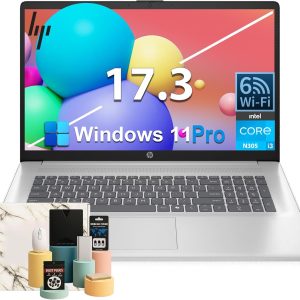 HP 17.3-inch HD+ Laptop Computer - Intel 8-Core i3-N305 Processor, Wi-Fi 6, Intel UHD Graphics, Fast Charge, AI Copilot, Windows 11 Pro, for Everyday Study or Business Work(16 GB RAM | 512 GB SSD)