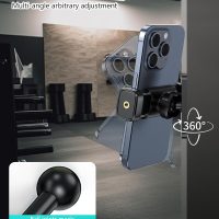 Gym Magnetic Phone Holder, 360 Degree Adjustable Portable Gym Magnetic Phone Holder with Dual-Sided N52 Super Magnets, Compatible with 4-6" Smartphones, Alloy Base and Joint (Black) - Image 5