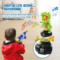 EagleStone Dinosaur Shooting Toys for Boys 5 6 7 8 9 Years Old, Electronic Kids Target Games w/ Air Pump Gun, LCD Score Record, Sound, 24 Foam Balls, Birthday Party Favor,Christmas Gifts for Toddlers - Image 2