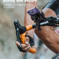 Bike Phone Holder Mount, Secure Handlebar Phone Mount Holder for Bike and Motorcycle, Suitable for iPhone and 4.5-6.8" Smartphones, Black - Image 2