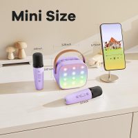 YLL Mini Karaoke Machine with 2 Wireless Microphones, TOP Kids Gifts for Girls Ages 3, 4, 5, 6, 7, 8, 9,10,11,12 +Year Old, 4-12 Years Old Birthday Toy Gift for Girls Boys Party (Purple) - Image 8