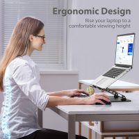 Adjustable Laptop Stand for Desk, Metal Foldable Laptop Riser, Portable Laptop Holder Mount, Ventilated Cooling Computer Notebook Stand Compatible with 10-15.6” Laptops - Image 2