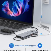 14 in 1 USB C Docking Station - Dual Monitor, Triple Display, 8 USB C/A Ports, Ethernet, Audio - For MacBook, Dell, HP, Lenovo, Surface - Image 5