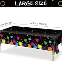 Glow Party Table Covers Neon Plastic Tablecloths for Black Light Birthday Party Supplies Decorations 108 x 54 Inch Disposable Neon Glow Table Cloths Decorations(1 Pieces) - Image 3