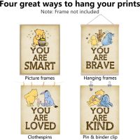 Winnie Wall Art Decor Set of 4 the Pooh Sign You Are Kind Brave Wall Art Posters for Room Nursery (8x10 Unframed) - Image 2