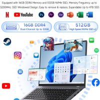 15.6" Gaming-Laptop-Computer, 12th Inter 12-Core i5-1240P (Beat i5-12450H, Up to 4.4GHz) 16GB DDR4 512GB SSD, Windows 11 Laptop, FHD IPS Display,Fingerprint,Backlit,WiFi 6,BT5.2, 65W Type-C - Image 4