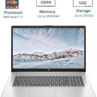 HP 17.3" Laptop, Full HD (1920 * 1080) Display, AMD Ryzen 5 Processor (Beats i7-11370H), 32GB RAM, 1TB SSD, Windows 11 Home, Webcam, Wi-Fi, Bluetooth, Natural Silver, Alpacatec Accessory - Image 2