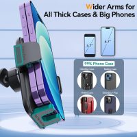 Car Phone Holder Mount, [Military-Grade Suction & Super Sturdy Base] 3 in 1 Universal Phone Mount for Car Dashboard Windshield Air Vent Car Mount for iPhone Android Smartphone GPS Navigator - Image 6