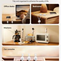 6-Pack Magnetic Cable Clips Cord Organizer-Cable Smooth Adjustable, Rocoren Desk Cable Management Accessories,Cable Holder Clips Wire Holder Keeper for Desktop,Nightstand,Home Office,Workspace,Phone - Image 3