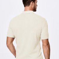 JMIERR Mens Casual Polo Shirt Summer Short Sleeve Vacation Button Beach Knit Stretchy Golf Shirts - Image 8