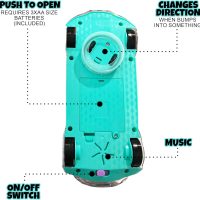 ArtCreativity Light Up Transparent Sensory Car Toy for Kids, 1PC, Bump and Go Toy Car with Colorful Moving Gears, Music, and LED Effects, Easter Toys for Toddlers, Great Birthday Gift Idea - Image 4