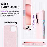 ORNARTO Compatible with iPhone 15 Case 6.1, Slim Liquid Silicone 3 Layers Full Covered Soft Gel Rubber Phone Case, Anti-Scratch Shockproof Protective Cover 6.1 Inch, Chalk Pink - Image 5
