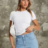 Trendy Queen Womens Basic T Shirts Summer Tops 2025 Crop Short Sleeve Slim Fit Tee Cute Gym Workout Clothes - Image 6
