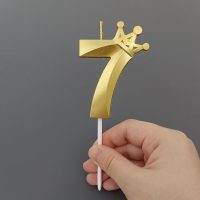 3.15 Inch Gold 7 Birthday Candles for Seventh Birthday Cake Toppers Wedding Anniversary Bday Decorations (Gold, No. 7) - Image 4