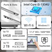 HP Essential 17.3 Copilot Ai Laptop | 17.3" HD+ Touchscreen | Intel Core i5-1334U | 32GB RAM | 2TB SSD | Fingerprint | HDMI | Wi-Fi 6 | Windows 11 Pro | Bundle with ADATA 512GB External SSD - Image 2