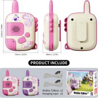 Walkie Talkies Toys for Girls:Unicorn Toys 2 Pack Birthday Gifts for 3 4 5-7 8 Year Old Girls Toy for 4 5 6 7 8-10 Year Old Camping Outdoor Games,Christmas Stocking Stuffers for Girls Kids - Image 4