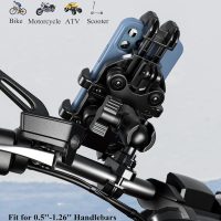BRCOVAN Motorcycle Phone Mount Holder with Vibration Dampener, Anti-Shake Handlebar Cellphone Cradle for Bike Bicycle Scooter ATV, Adjustable Fit 5.4-6.9'' Smartphone - Image 2
