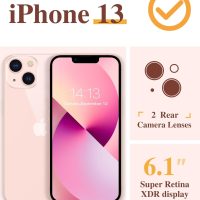 GVIEWIN Designed for iPhone 13 Case 6.1 Inch, with Tempered Glass Screen Protector + Camera Lens Protector Clear Flower Soft & Flexible Shockproof Floral Women Phone Cover (Floratopia/Colorful) - Image 2