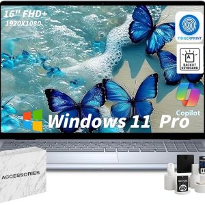 Dell 16 Touchscreen Laptop Computer • FHD+ 300nits Display • Intel Core 7 150U • CPU AI Copilot • Fingerprint • Backlit KB • Win 11 Pro PC w/Accessoires for Business & Students(32GB DDR5, 1TB SSD)