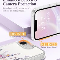 GVIEWIN for iPhone 16e Case with Screen Protector,[Non-Yellowing][Military-Grade Protection] Hard PC&TPU Bumper,Floral Shockproof Protective Clear Phone Case for iPhone 16E 2025(Floratopia/Colorful) - Image 5