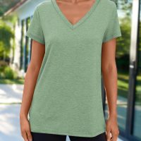 AUTOMET T-Shirts Short Sleeve V Neck Tees Tops for Women Fashion Trendy Lightweight Soft Casual Summer Outfits Clothes 2025 - Image 2