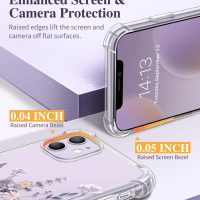 GVIEWIN for iPhone 11 Case with Screen Protector + Camera Lens Protector, [Not-Yellowing] Clear Soft TPU Shockproof Protective Cover for Women Girls Flower Pattern Phone Case 6.1"(Floratopia/Colorful) - Image 5