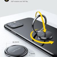 Lamicall Cell Phone Ring Holder Stand - Phone Finger Gip Kickstand, 360° Rotation Polished Metal Grip for Magnetic Car Mount, Compatible with iPhone 16/15/14 Pro Max, Android Smartphone Accessories - Image 5
