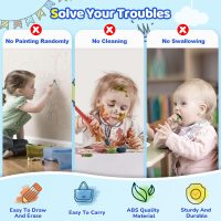 Kikidex Magnetic Drawing Board, Toddler Girl Toys for 1-2 Year Old, Doodle Board Pad Learning and Educational Toys for 1 2 3 Year Old Baby Kids Birthday Gift(Light Blue) - Image 3