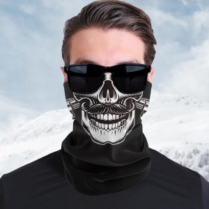 Summer UV Protection Cooling Neck Gaiter Face Neck Gaiter Mask Scarf Sunscreen Breathable Bandana(Skull Pattern)