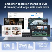 2025 Laptop 15.6 inch, Laptop Computer with N4000 Processor with 8GB RAM 256GB SSD, FHD Display 1920*1080P, WIFI5 BT4.2 HDMI Windows 11 Laptop, Thin and Light Laptop, Office Laptop, Study Laptop - Image 6