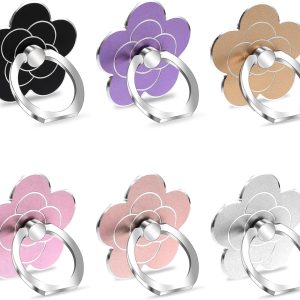 6 Pcs Phone Rings for Back of Phone Flower Cell Phone Ring Holder Stand Finger Kickstand 360 Rotation Universal Ring Grip Holder Compatible with Smartphones Mobile Phone Case Accessories