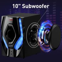 Bobtot Surround Sound Systems Home Theater System - 1200 Watts Peak Power 10" Subwoofer 5.1/2.1 Wired Audio Stereo Speakers Strong Bass with HDMI ARC Optical AUX Bluetooth Input - Image 4