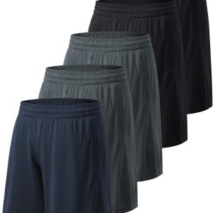 Men's Athletic Shorts with Pockets and Elastic Waistband Quick Dry Activewear Workout Shorts for Men