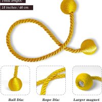 Upgrade Curtain Tiebacks Golden 2pcs, Curtain Buckles Holdbacks Holders Hooks Clip for Home Outdoor Bedroom Office Decorative Curtain - Image 2