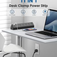 Jgstkcity Desk Clamp Power Strip USB C,40W Total Fast Charging Station,4 PD 20W USB C Ports,Desk Edge Mount Surge Protector,5 Outlets,Fit 1.96" Tabletop Edge,ETL Listed - Image 4