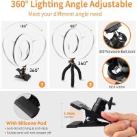 Video Conference Lighting Kit, Ring Light Clip on Laptop Monitor with 5 Dimmable Color & 5 Brightness Level for Webcam Lighting/Zoom Lighting/Remote Working/Self Broadcasting and Live Streaming, etc. - Image 5