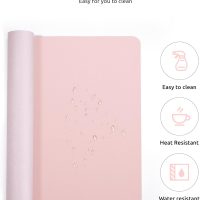 YSAGi Leather Desk Protector, Office Mat, Large Mouse Mat, Non-Slip PU Leather Blotter, Laptop Pad, Waterproof Writing Pad for Office and Home (Light Pink, 23.6" x 13.8") - Image 4