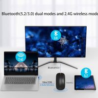 Wireless Bluetooth Mouse Rechargeable Laptop Mice with LED Use Portable(BT5.2 and USB 2.4G) Dual Mode Connection Silent Slim Computer Mouse for Laptop/iPad Tablet/Apple MacBook/PC (Black) - Image 5