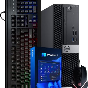 Dell Windows 11 Desktop Computer OptiPlex 5060 | Intel Core i5-8600 Six Core (4.3GHz Turbo) | 16GB DDR4 RAM | 500GB SSD Solid State + 1TB HDD | WiFi + Bluetooth | RGB Mouse + Keyboard (Renewed)
