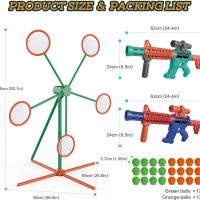 Shooting Games Toys for Age 5 6 7 8 9 10+ Year Old Boys, Kids Toy Sports & Outdoor Game with Moving Shooting Target & 2 Popper Air Toy Guns & 24 Foam Balls, Gifts for Boys and Girls - Image 5
