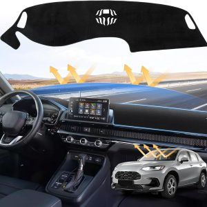 Dash Cover for 2025 2024 2023 Honda HR-V Dashboard Cover Mat for HR-V Accessories Sunshade Nonslip Mesh Protector No Glare HRV Protector Sunshield Black Trim