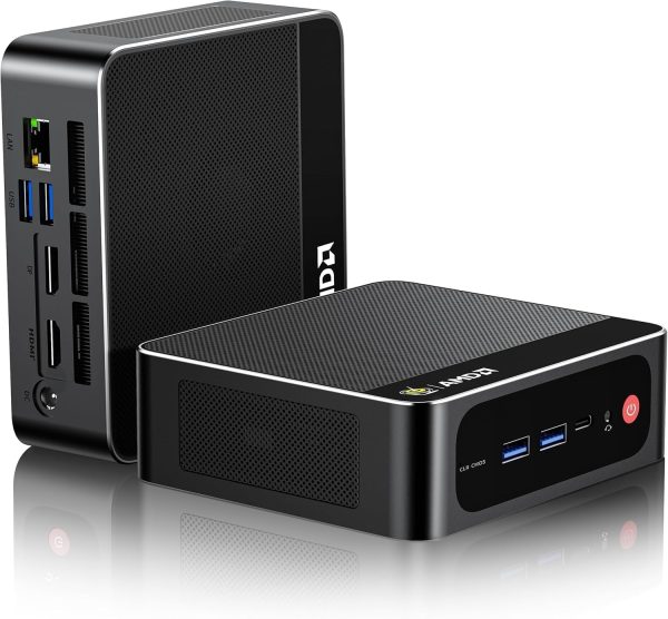 Beelink Mini PC, AMD Ryzen 5500U (6C/12T, Up to 4.0GHz), 16GB DDR4 500GB M.2 NVME SSD, Mini Computer Support 2.5G LAN/Triple Display/USB3.2/WiFi6/BT5.2 Home/Office Micro Desktop Computer