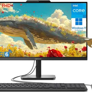 Lenovo 24 23.8" FHD All-in-One Desktop Computer for Home Office, Intel 4-Core Processor (Beats i3-1110G4), 32GB DDR4 RAM, 1TB PCIe SSD, WiFi 6, Bluetooth, Business AIO, Windows 11 Pro, Vent-Hear